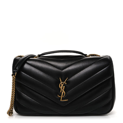 Saint Laurent Lambskin Chevron Quilted Medium Loulou Black 1 of 11