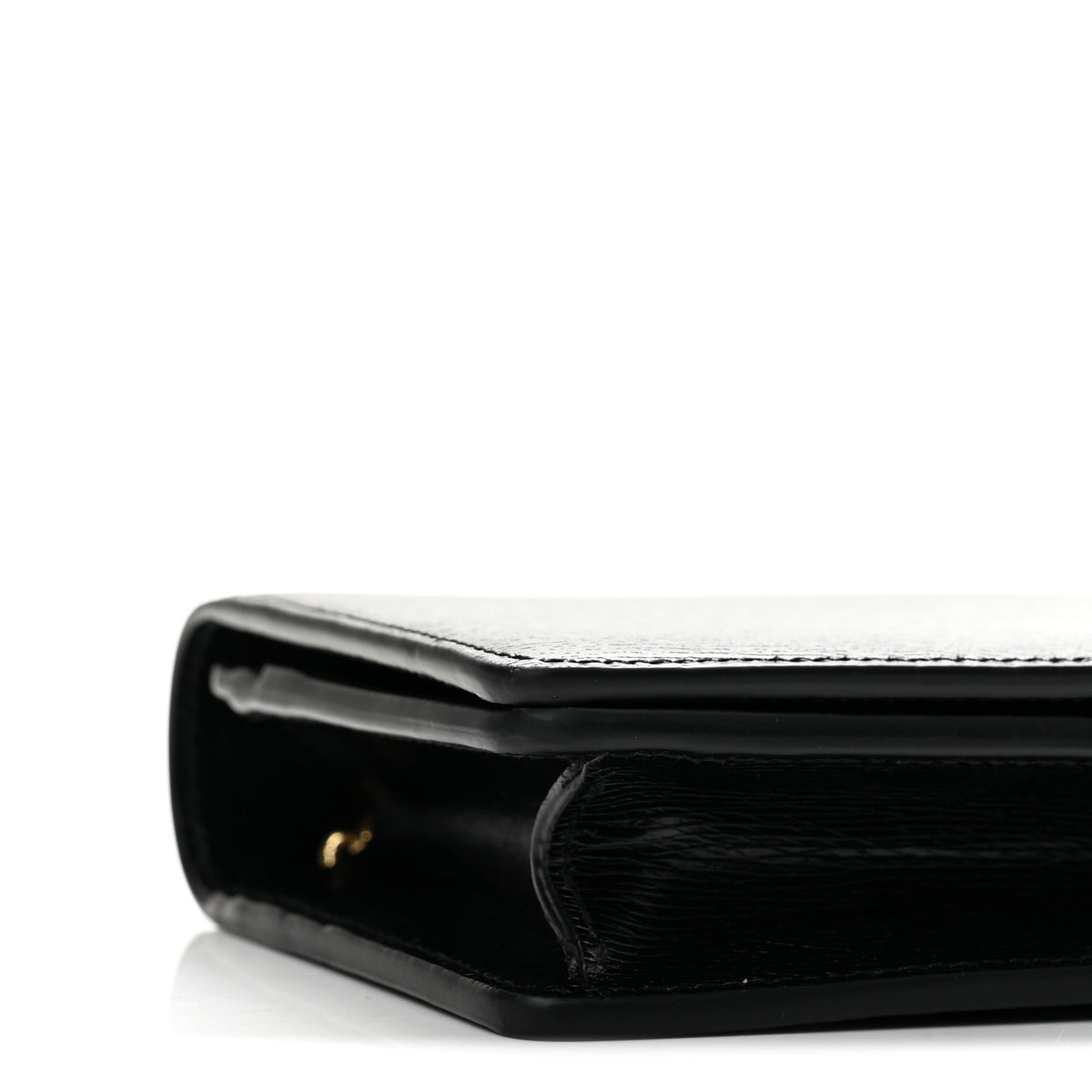 Gucci Textured Calfskin Script Logo Wallet On Chain Black 7 of 10