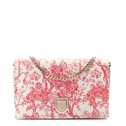Christian Dior Patent Toile de Jouy Diorama Wallet On Chain Pouch Red 1 of 9