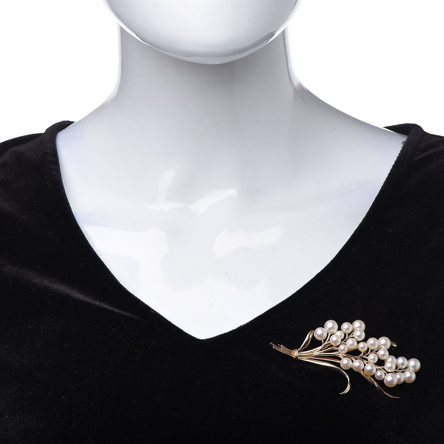 14K Yellow Gold Akoya Pearl 5-7.5mm Brooch