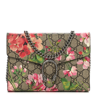 Gucci GG Supreme Monogram Blooms Mini Dionysus Chain Wallet Beige Multicolor Dry Rose 1 of 10