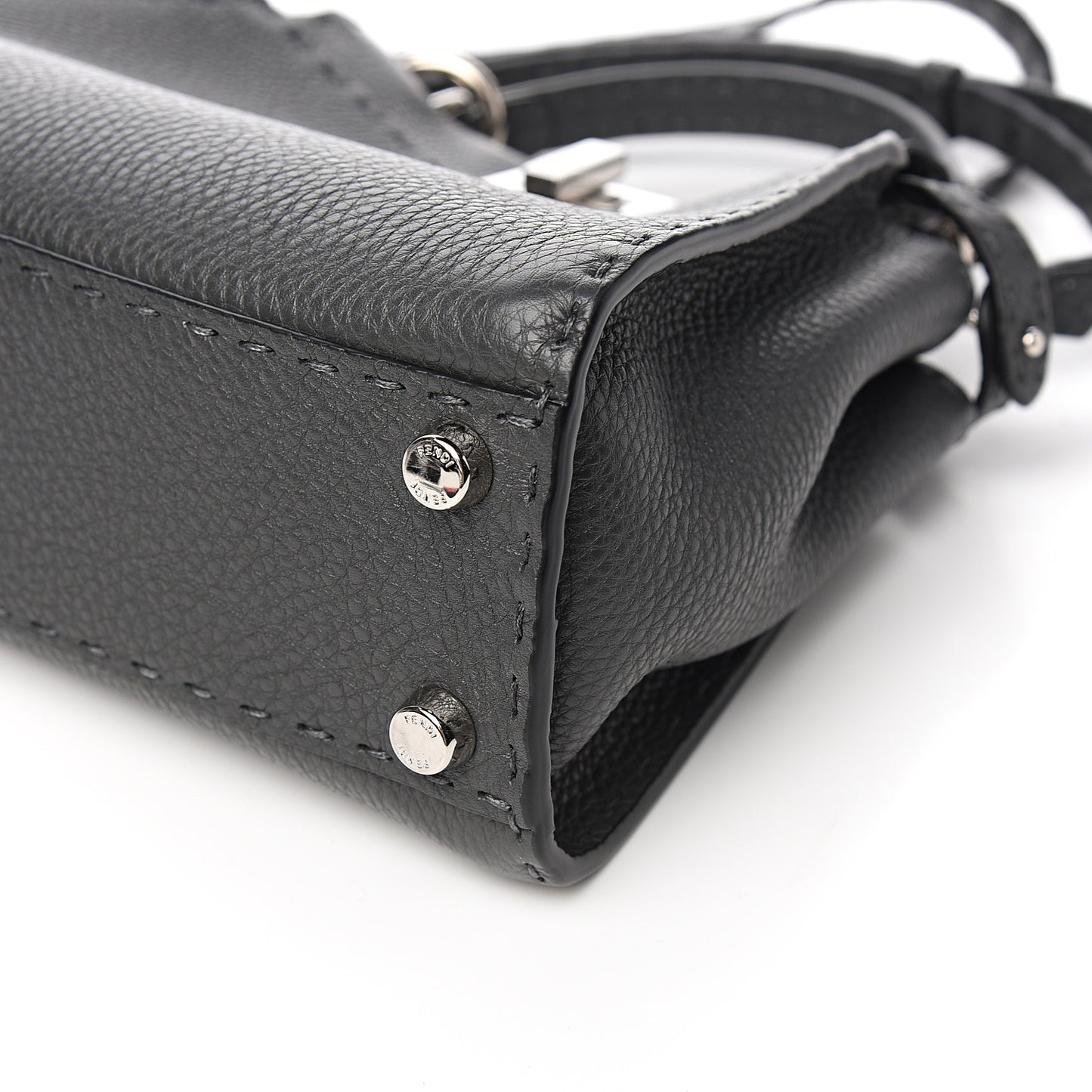 Cuoio Romano Selleria Bi-Color Mini Peekaboo Iconic Satchel Asfalto Latte