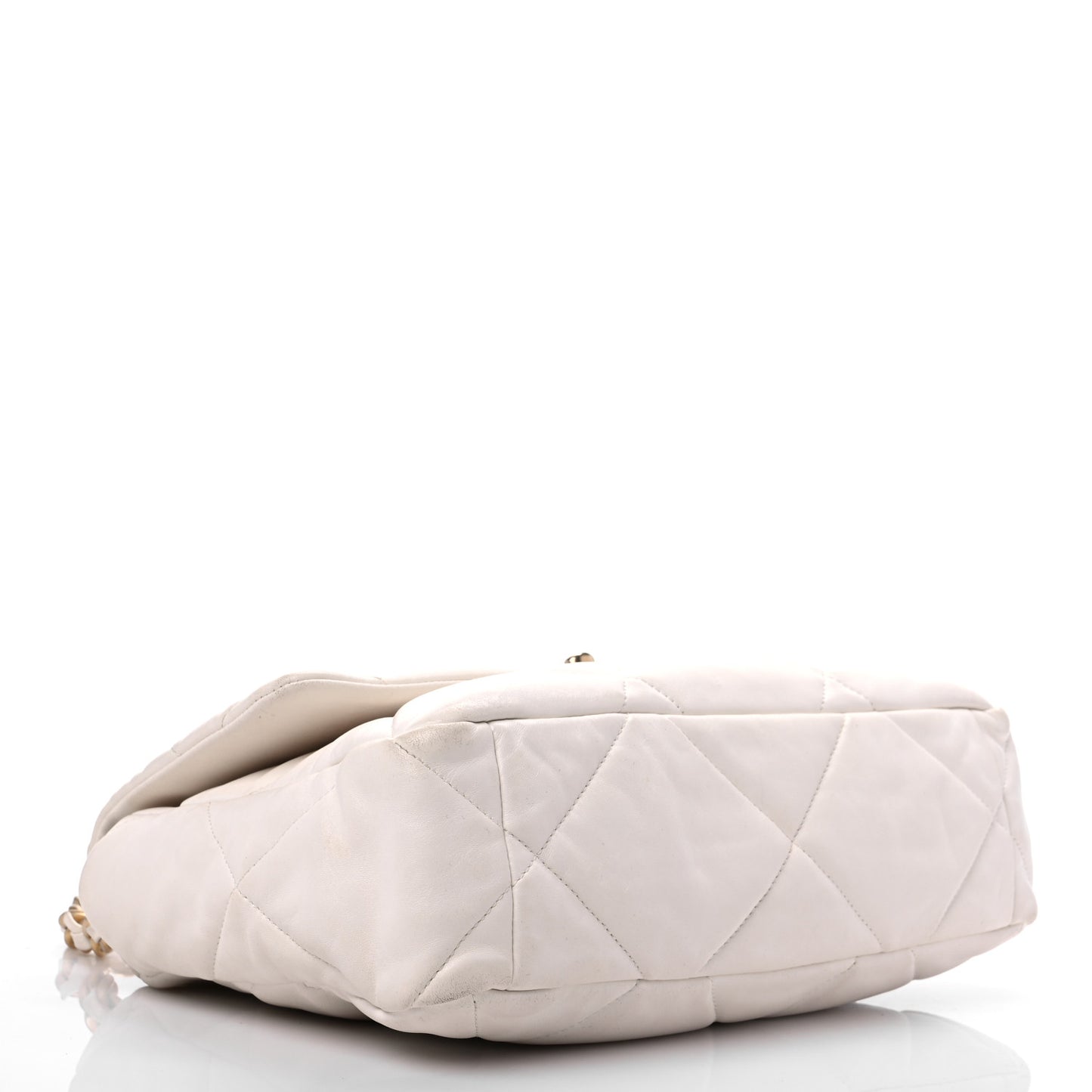 Lambskin Quilted Large Chanel 19 Flap White
