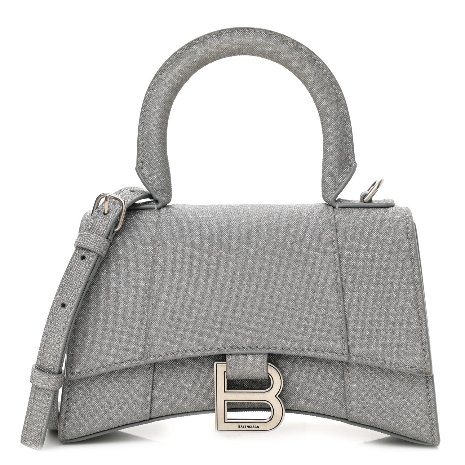 Balenciaga Glitter Fabric Hourglass Top Handle Bag XS Grey 1 of 13