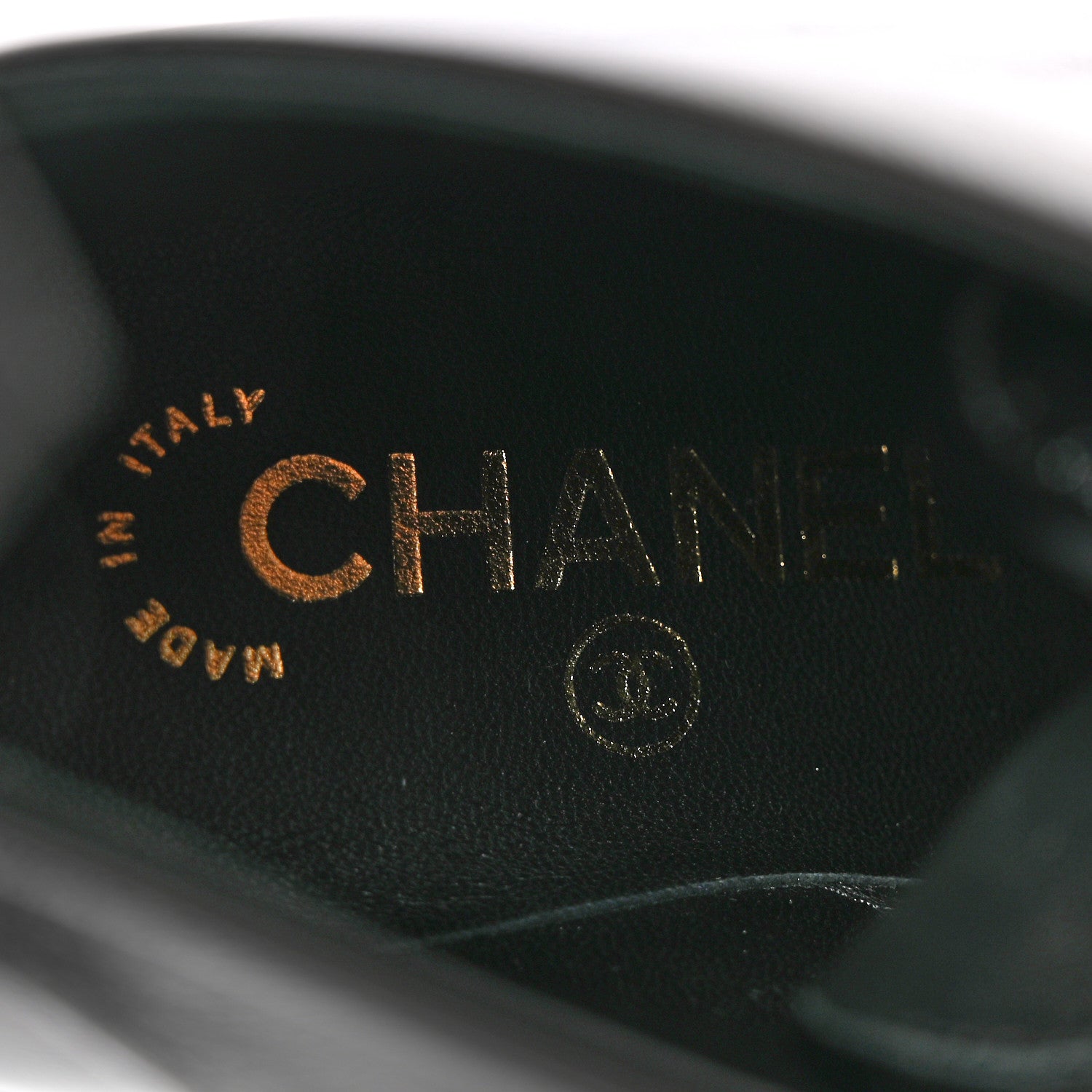 Chanel Shiny Calfskin Pearl Lace Up Combat Short Boots 35 Black 8 of 12