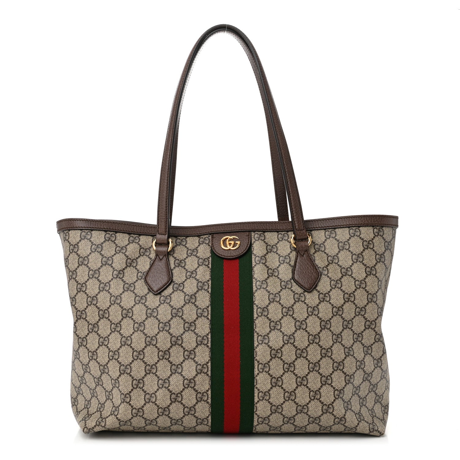 Gucci GG Supreme Monogram Medium Ophidia Shopping Tote Brown 1 of 10