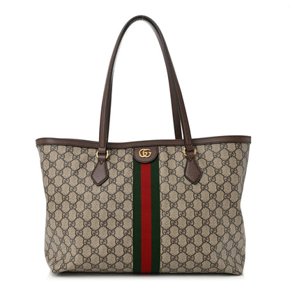 Gucci GG Supreme Monogram Medium Ophidia Shopping Tote Brown 1 of 10