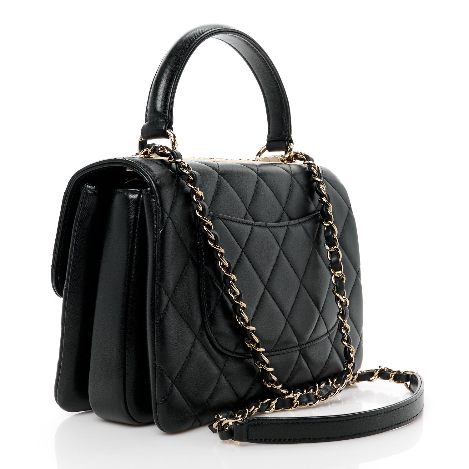 Chanel Lambskin Quilted Small Trendy CC Dual Handle Flap Bag Black 3 of 12