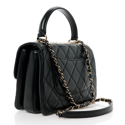Chanel Lambskin Quilted Small Trendy CC Dual Handle Flap Bag Black 3 of 12