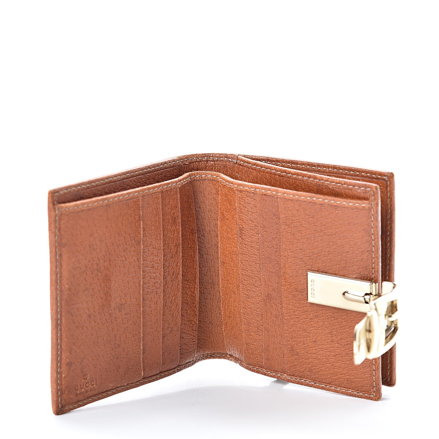 Gucci Monogram Buckle Compact Wallet Brown 5 of 16