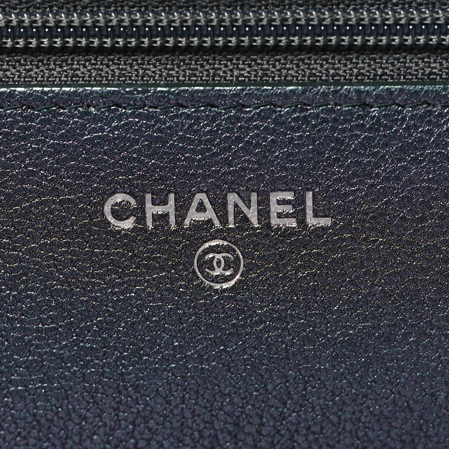 Chanel Iridescent Goatskin Quilted Wallet On Chain WOC Purple 6 of 12