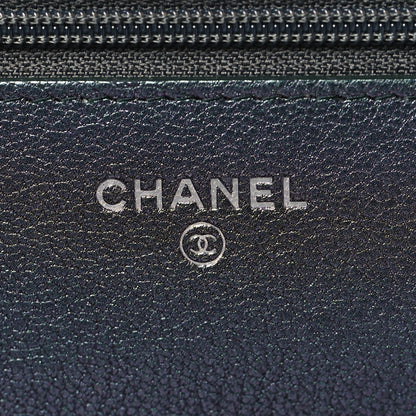 Chanel Iridescent Goatskin Quilted Wallet On Chain WOC Purple 6 of 12