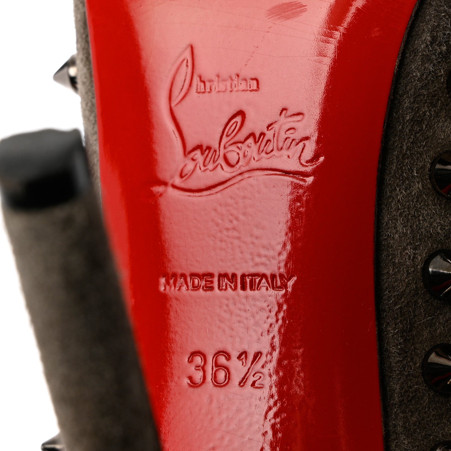 Christian Louboutin Veau Velours Willetta 100 Ankle Boots 36.5 Cendre Gun 7 of 10