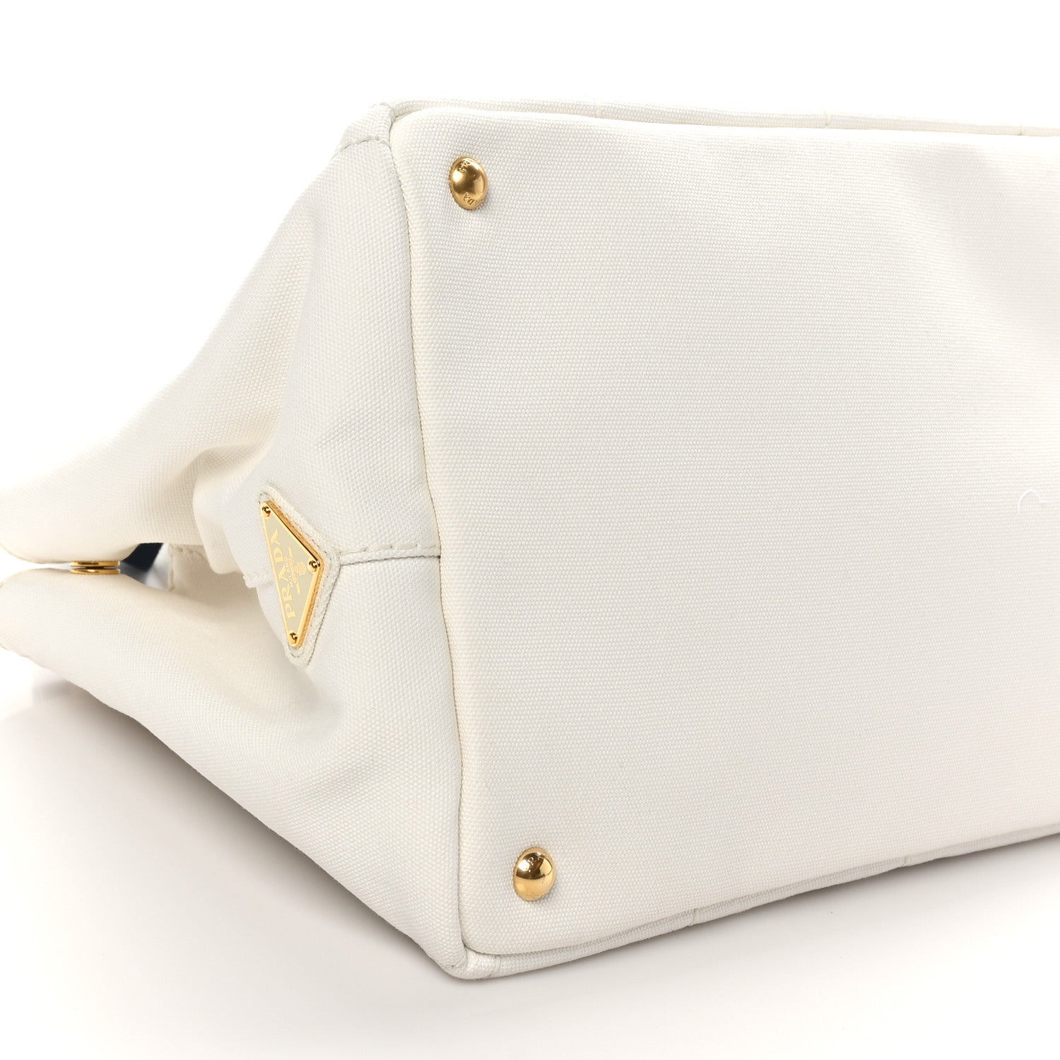 Prada Canapa Logo Tote White Blue 8 of 9