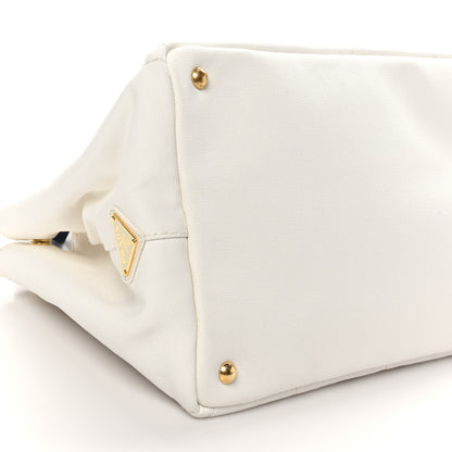 Prada Canapa Logo Tote White Blue 8 of 9