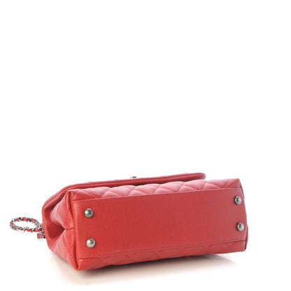 Chanel Caviar Quilted Mini Coco Handle Flap Red 4 of 8