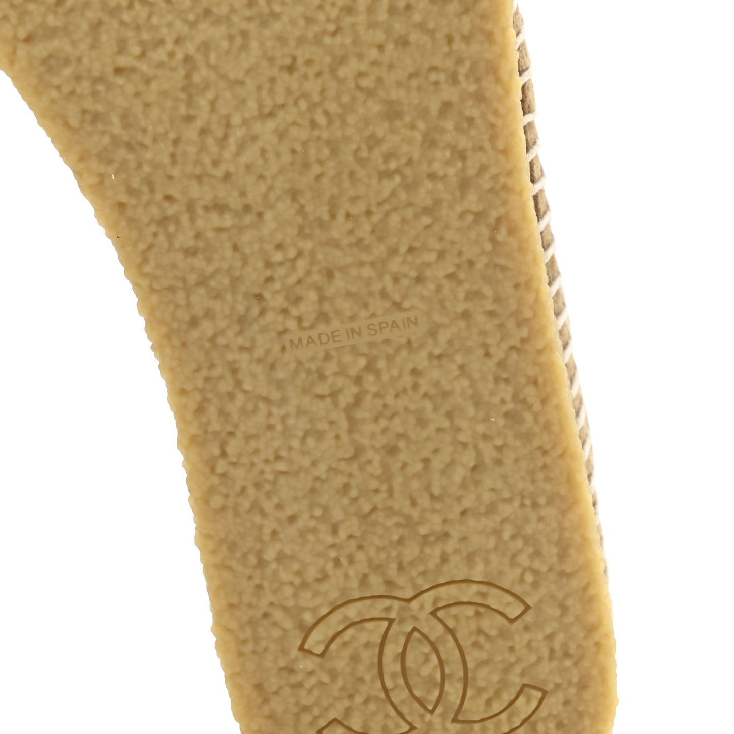 Suede Quilted CC Platform Espadrilles 37 Beige Black