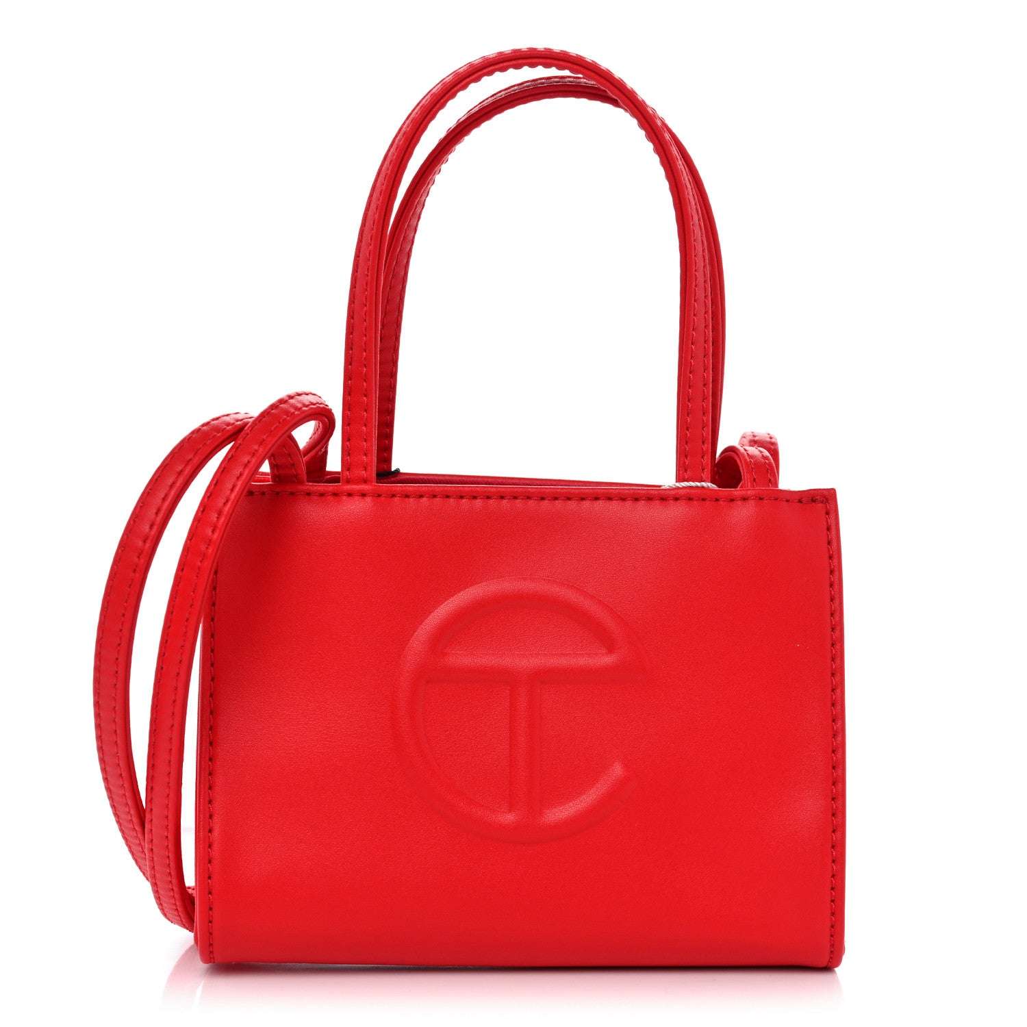 Telfar Vegan Leather Small Shopping Bag Red 1 of 9