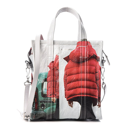 Balenciaga Agneau Arena Bazar Campaign Shopper Tote XS White Red Green 1 of 11