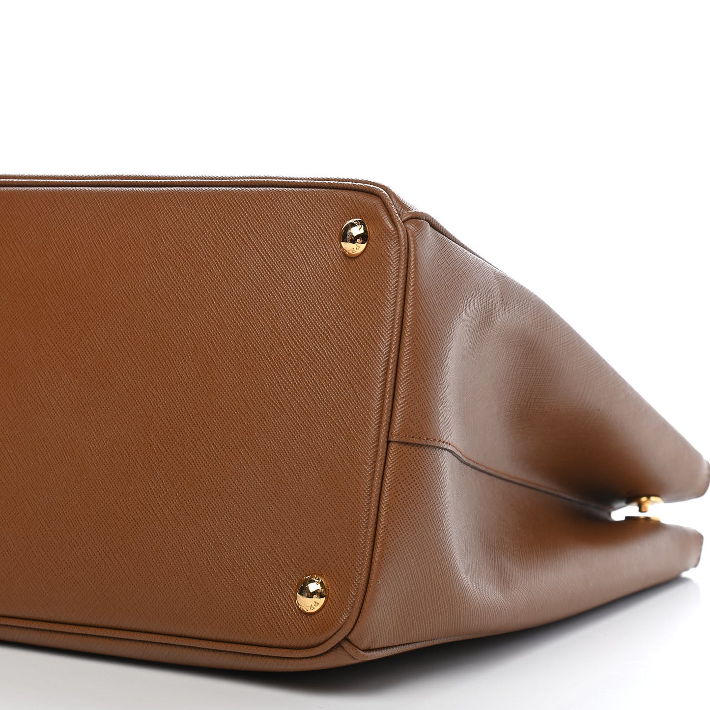 Saffiano Lux Large Galleria Double Zip Tote Caramel