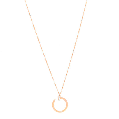 Cartier 18K Pink Gold Diamond Juste Un Clou Pendant Necklace 1 of 6