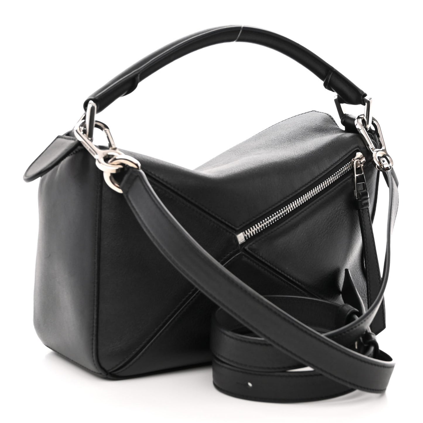 Calfskin Small Puzzle Bag Black