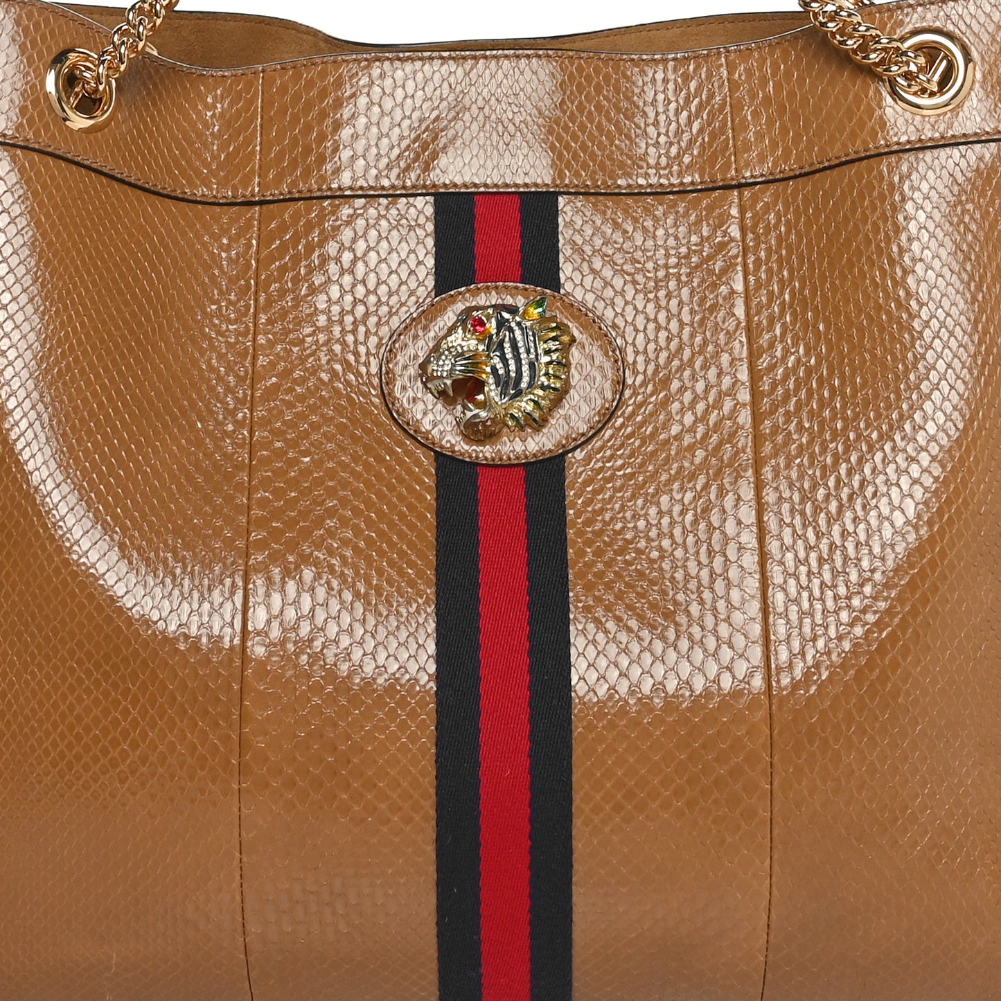 Snakeskin Rajah Chain Tote Cuir