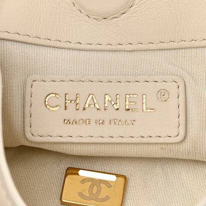 Chanel Calfskin Quilted Fringe Small Shopping Bag White 6 of 11