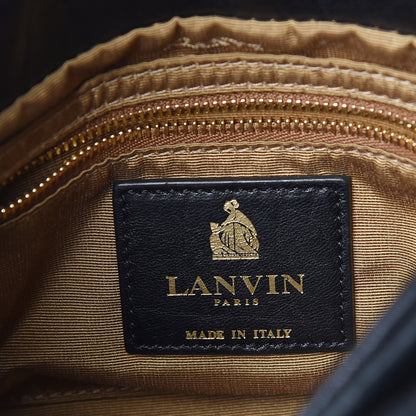 Lanvin Lambskin Quilted Metal Pearl Mini Sugar Flap Shoulder Bag Black 7 of 9