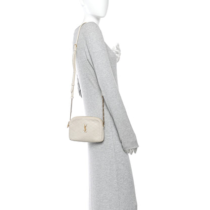 Saint Laurent Lambskin Quilted Gaby Zipped Pouch Crema Soft 2 of 10