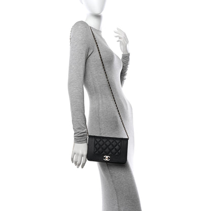 Chanel Caviar Quilted Vintage Mademoiselle Wallet On Chain WOC Black 2 of 14