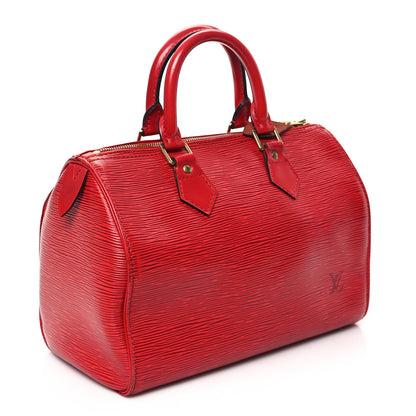 Louis Vuitton Epi Speedy 25 Castillan Red 3 of 10