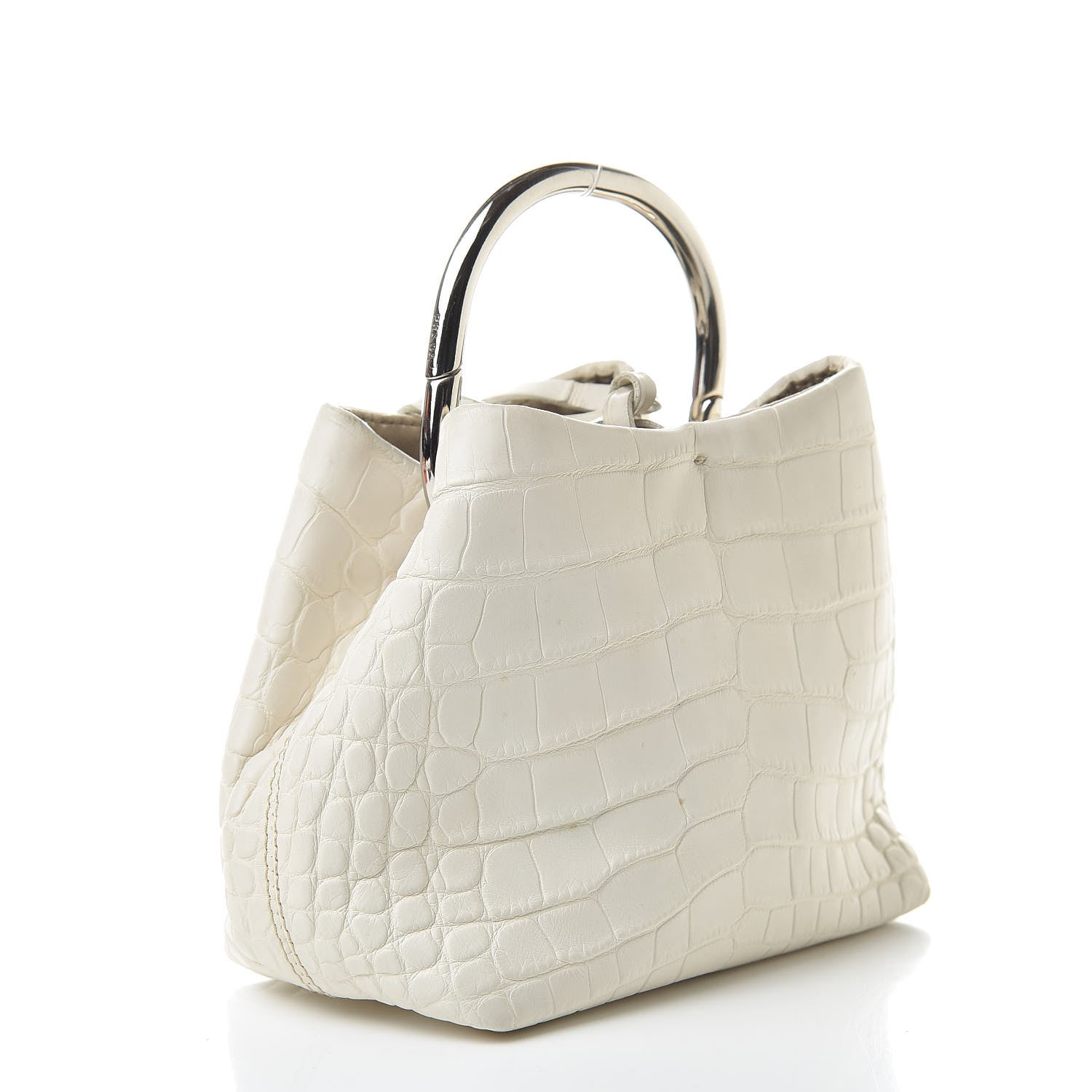 Prada Crocodile Clutch White 3 of 8