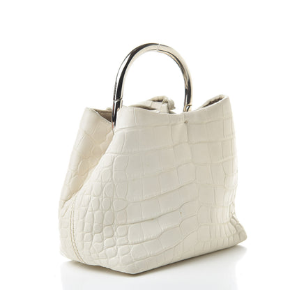 Prada Crocodile Clutch White 3 of 8