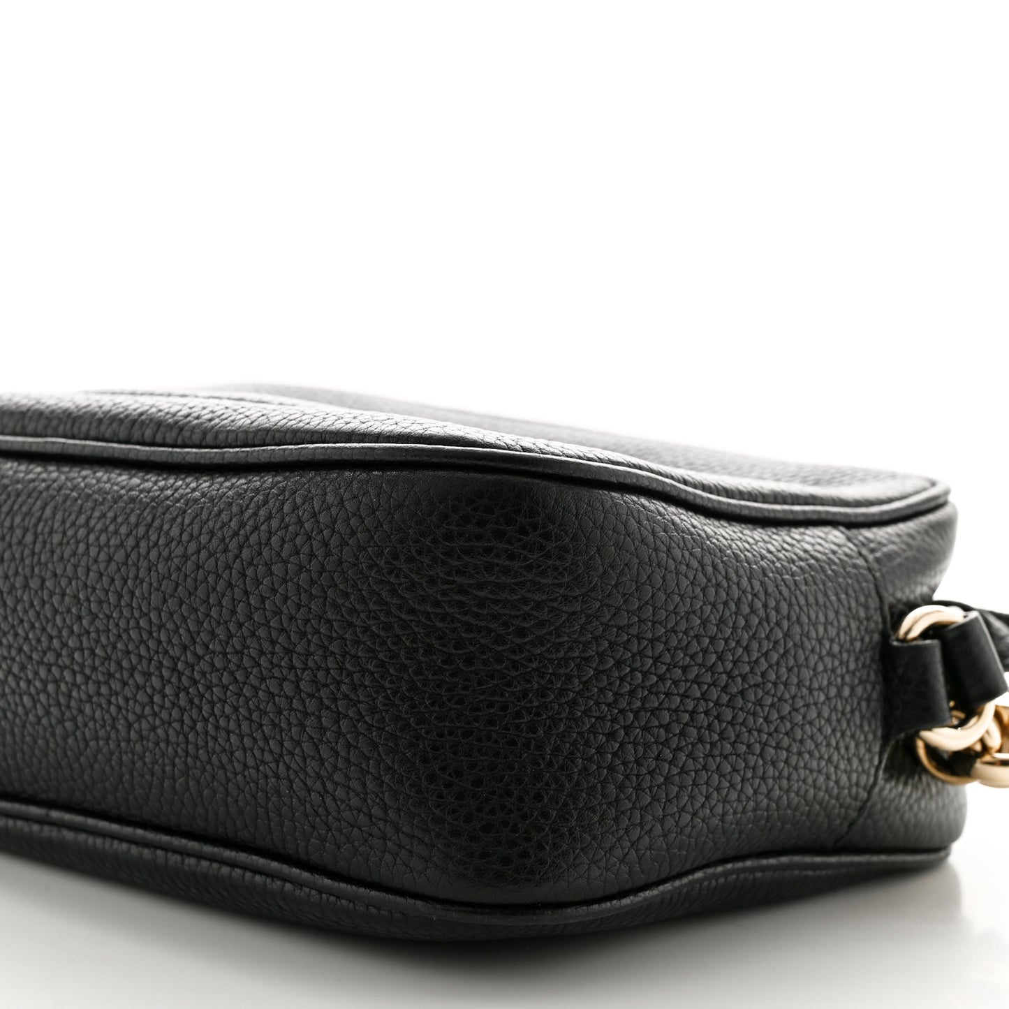 Pebbled Calfskin Small Soho Disco Bag Black