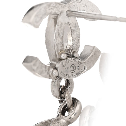 Chanel Crystal CC Tear Drop Earrings Silver 4 of 5