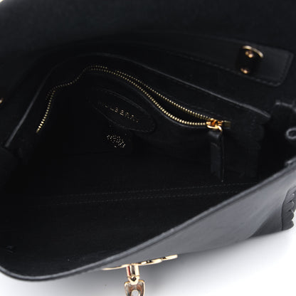 Mulberry Classic Calfskin Mini Cecily Flower Lock Crossbody Bag Black 6 of 13