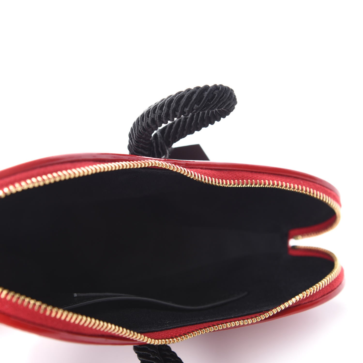 Saint Laurent Patent Sac Coeur Heart Shaped Clutch Red 5 of 6