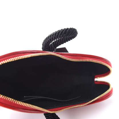 Saint Laurent Patent Sac Coeur Heart Shaped Clutch Red 5 of 6