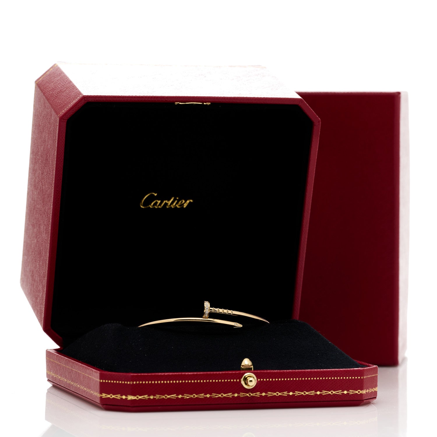 Cartier 18K Yellow Gold Diamond Small Juste Un Clou Bracelet 17 4 of 4