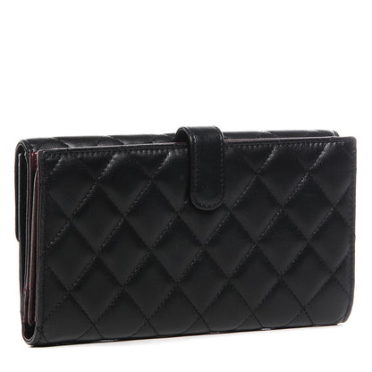 Chanel Lambskin Quilted Long Flap Wallet Black 3 of 8