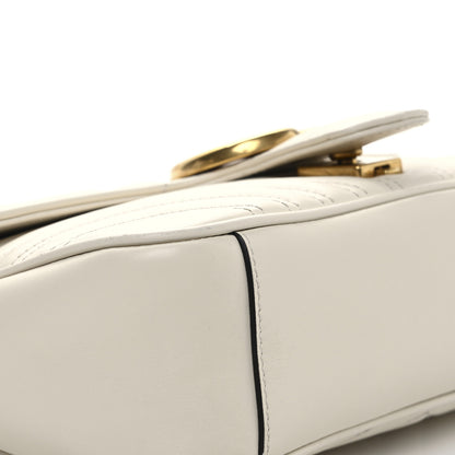 Gucci Calfskin Matelasse Small GG Marmont Shoulder Bag White 9 of 12