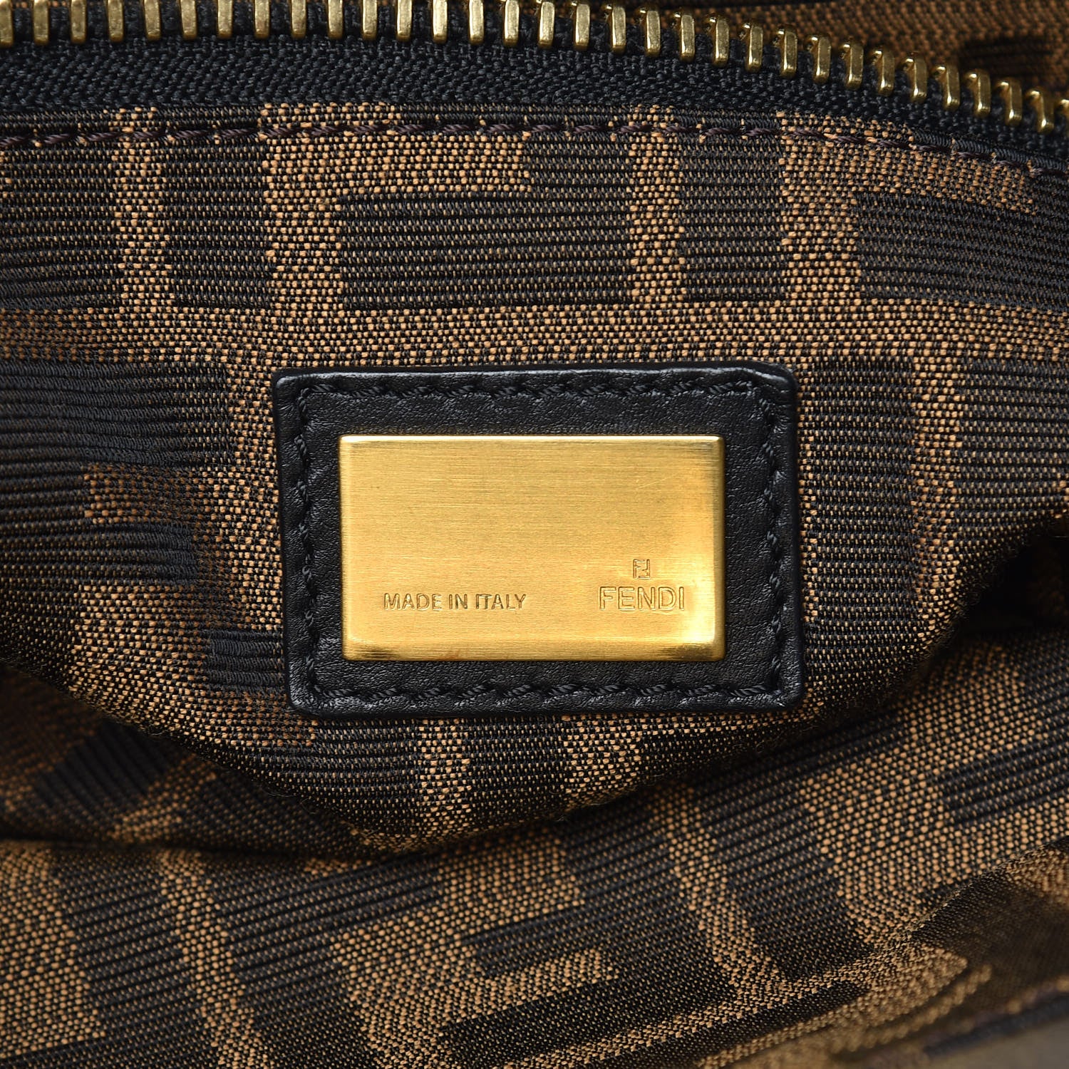 Fendi Goatskin Zucca Large Peekaboo Iconic Satchel Taupe Tobacco Moro 7 of 17