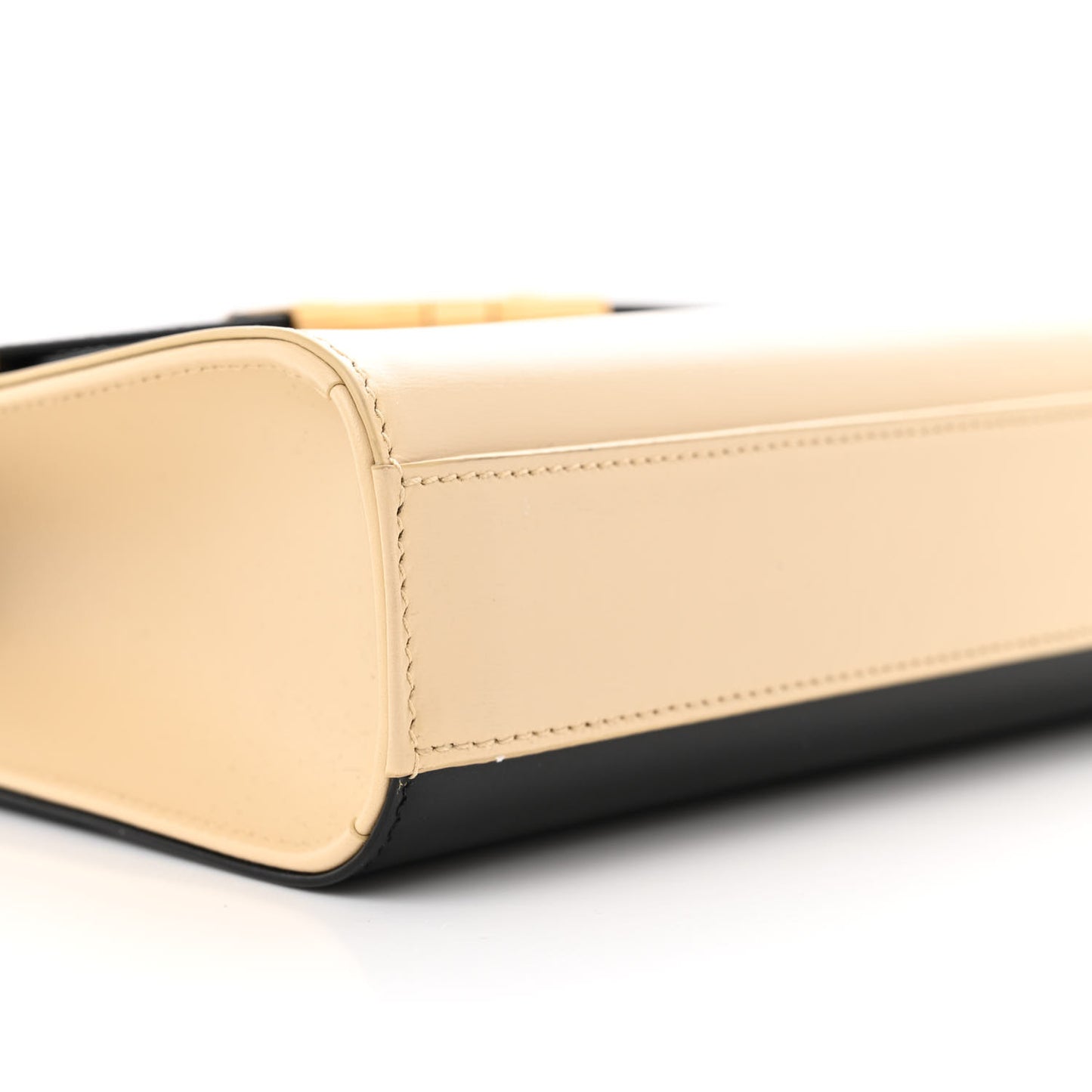 Smooth Calfskin Manhattan Shoulder Bag Black Beige