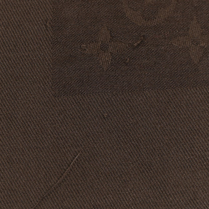 Louis Vuitton Silk Wool Monogram Shawl Brown 5 of 7