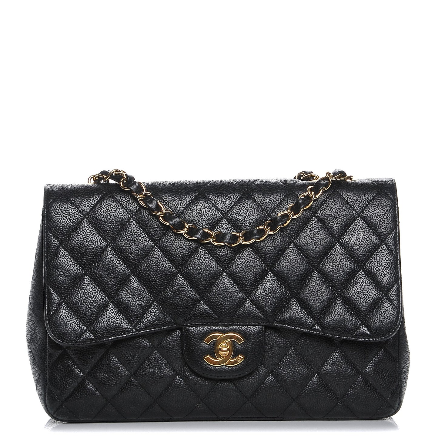 Caviar Quilted Jumbo Single Flap Black