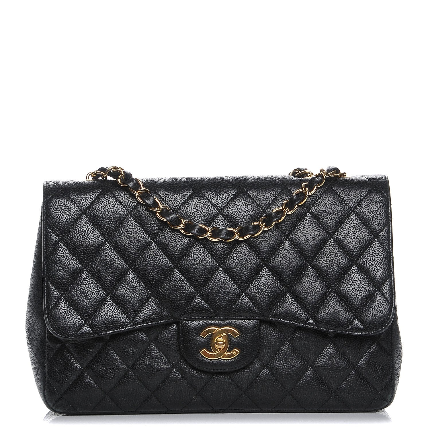 Chanel Caviar Quilted Jumbo Single Flap Black 1 of 12