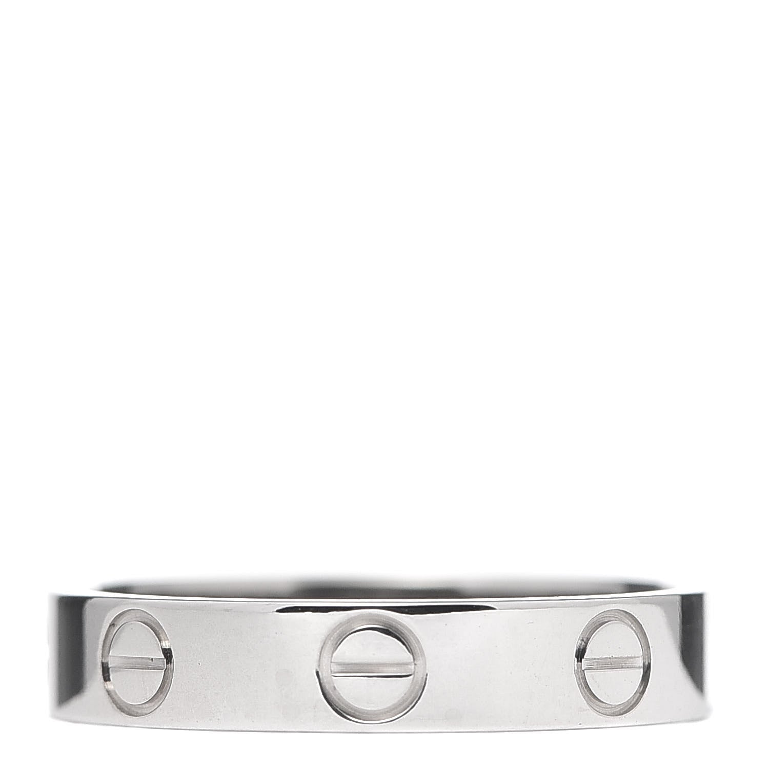 Cartier 18K White Gold 3.5mm LOVE Wedding Band Ring 51 5.75 3 of 4