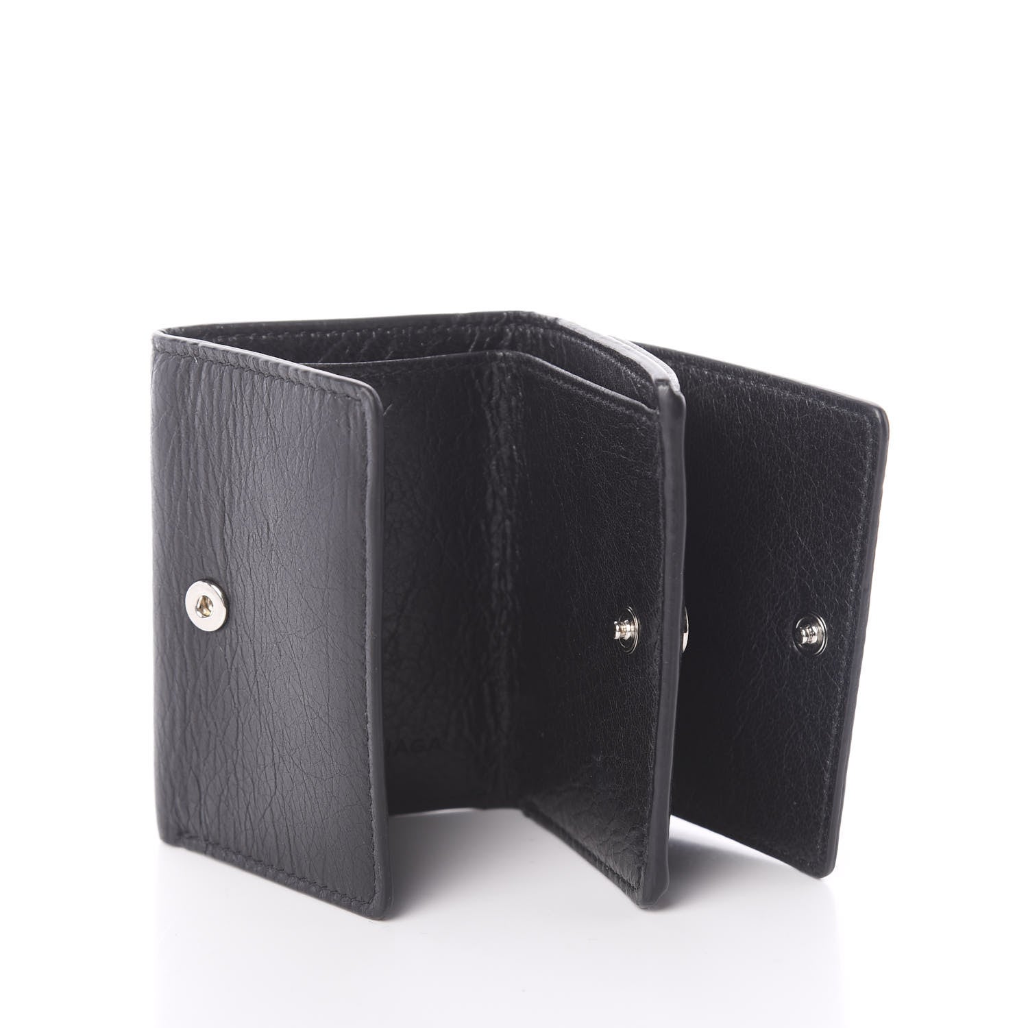 Balenciaga Agneau Classic Silver Hardware Mini Wallet Black 5 of 6