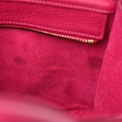 Celine Drummed Calfskin Nano Luggage Fuchsia 16 of 19